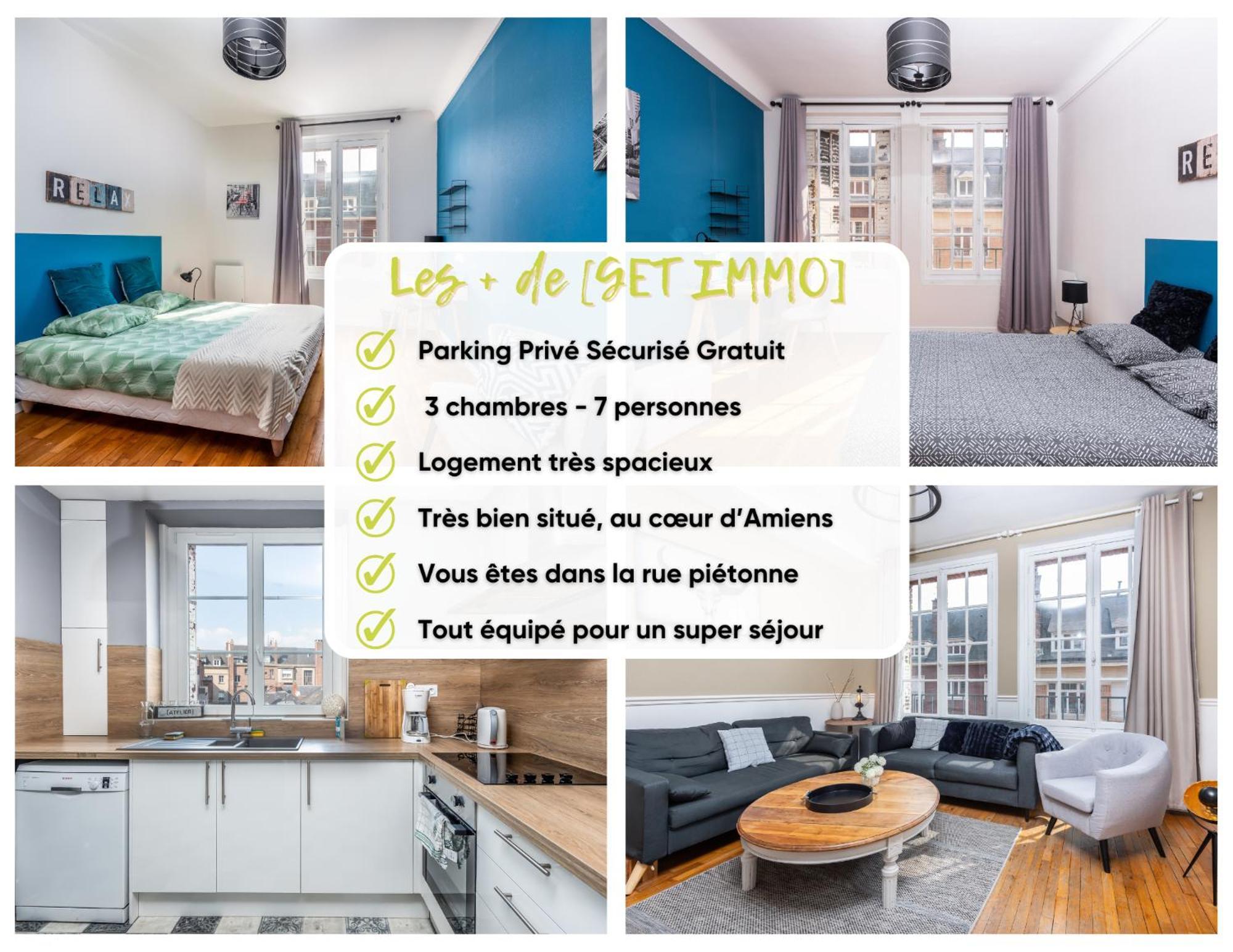 Magnifique 3 Chambres - Parking - Hyper Centre - Gare Amiens Luaran gambar